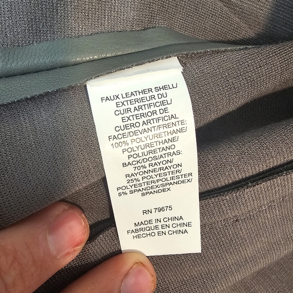 🔥Lucky Brand NWT Gray Vegan Leather Moto Asymmetrical Zipper Closure Jacket 🖤 - Picture 14 of 16